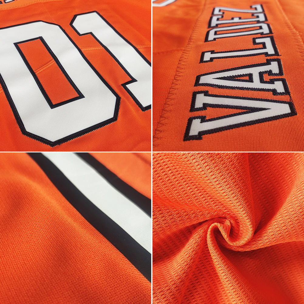 custom authentic drift fashion football jersey orange-black mesh