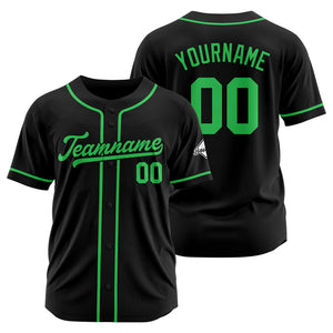 Camiseta de béisbol personalizada con diseño bordado & estilo hip hop & color negro y verde