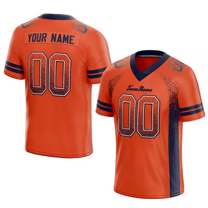 custom authentic drift fashion football jersey orange-navy mesh