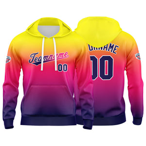 Sudadera con capucha personalizada con degradado para hombre-mujer-niña o niño Estampa tu logotipo-nombre o número en color morado