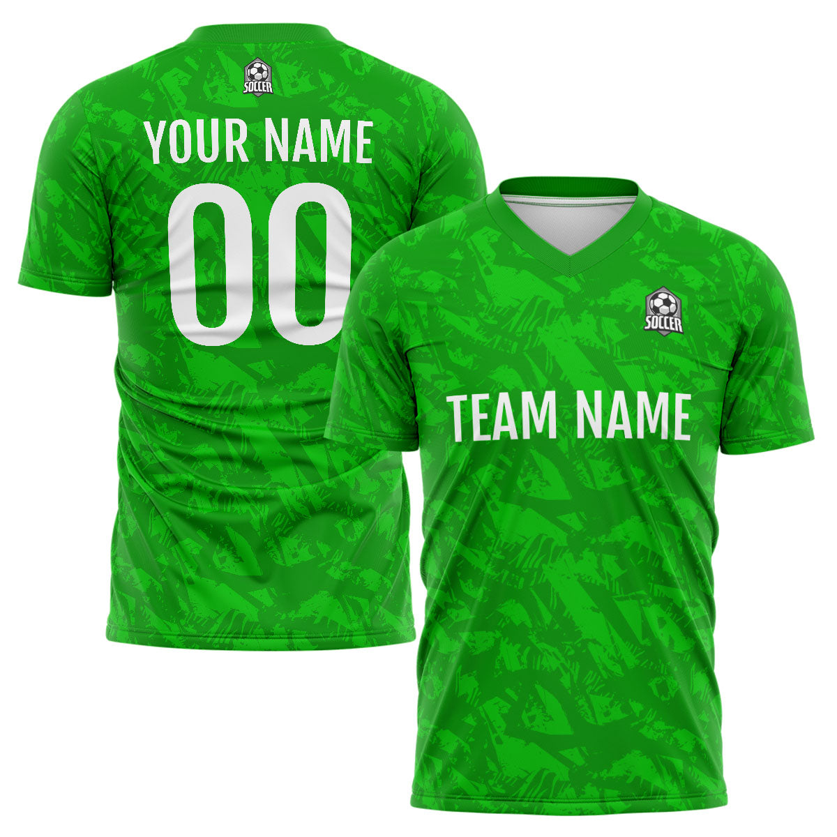 Conjunto personalizado de camiseta de fútbol verde y negro para niños y adultos