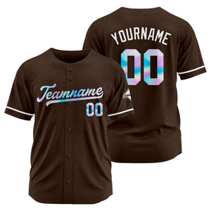 Camiseta de béisbol marrón personalizada con diseño bordado Camisetas de béisbol de hip hop personalizadas