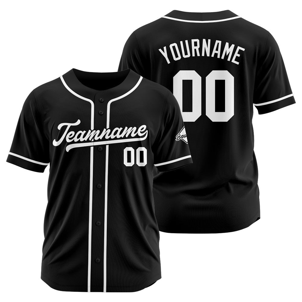 Camiseta de béisbol personalizada de malla negra y blanca