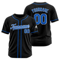 Camiseta de béisbol personalizada con diseño bordado & estilo hip hop & color negro y azul marino