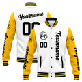 Chaqueta universitaria personalizada estilo Letterman para hombres-mujeres y jóvenes-color amarillo y negro