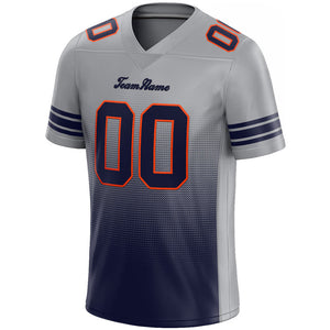 custom authentic gradient fashion football jersey gray-navy-orange