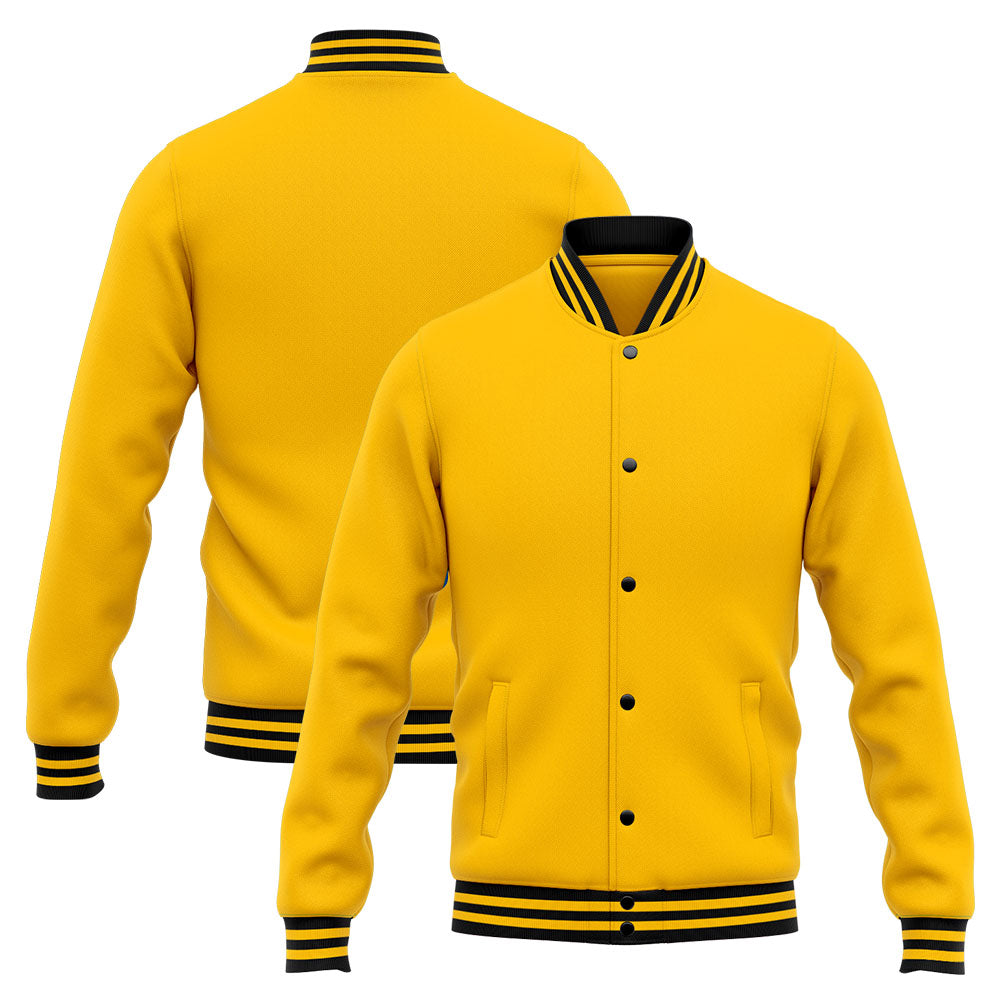Chaqueta universitaria personalizada estilo Letterman para hombres-mujeres y jóvenes-color amarillo