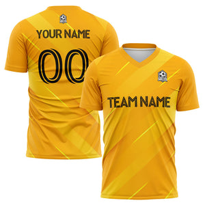 custom soccer uniform jersey kids adults personalized set jersey shirt yellow