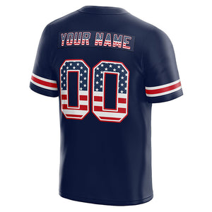 team customized authentic usa flag football jersey red-navy-white mesh