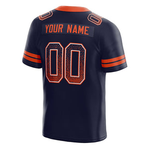 team custom authentic drift fashion football jersey navy-orange mesh