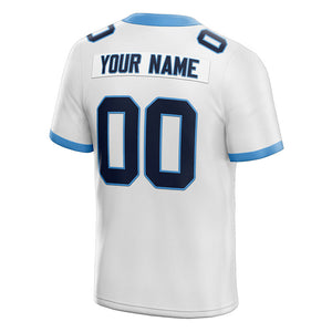 custom authentic football jersey white-powder blue-navy mesh