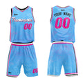 Uniforme de baloncesto azul claro personalizado con tu logotipo-nombre y número impresos