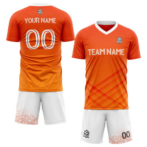 custom soccer uniform jersey kids adults personalized set jersey shirt orange