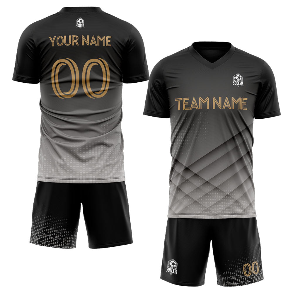 custom soccer uniform jersey kids adults personalized set jersey shirt black