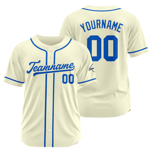 Camiseta de béisbol personalizada con diseño bordado & estilo hip hop & color crema-azul marino