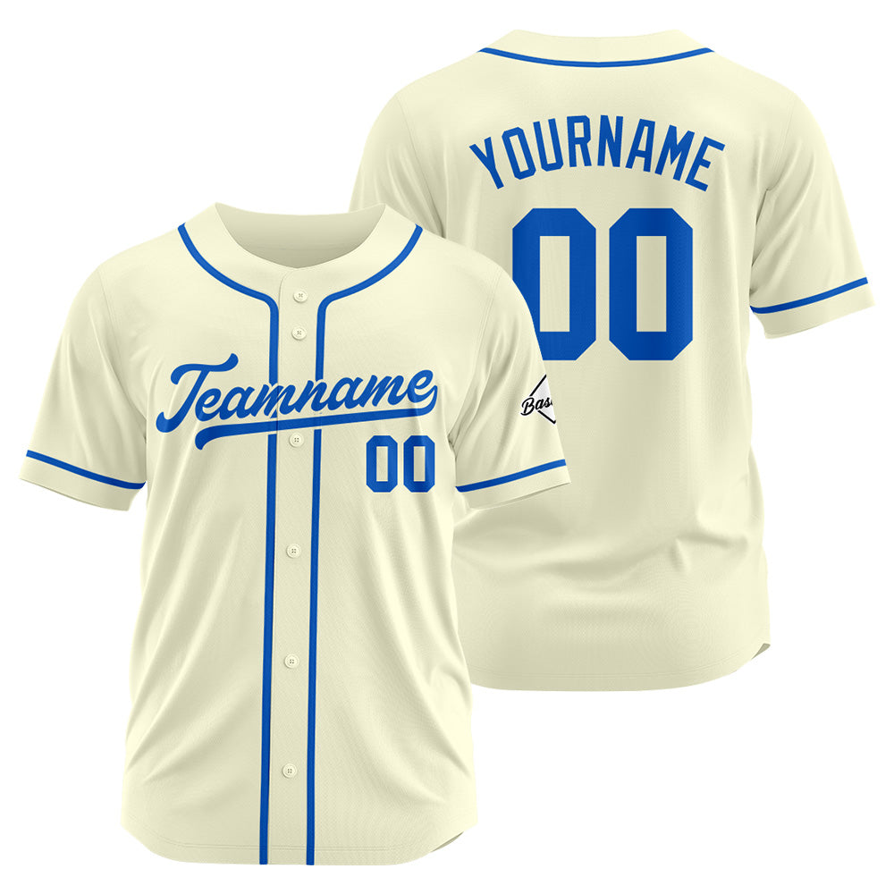 Camiseta de béisbol personalizada con diseño bordado & estilo hip hop & color crema-azul marino