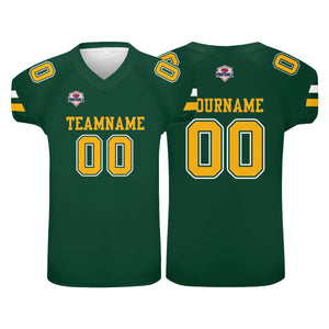 Camiseta de fútbol personalizada con nombre y número del equipo impresos en color verde