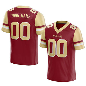 customized  authentic football jersey burgundy-gold mesh