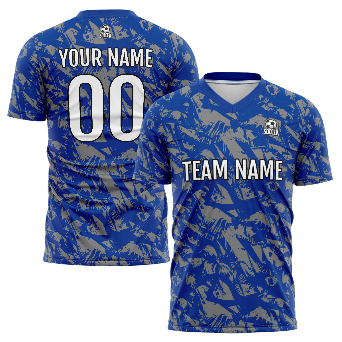 Conjunto personalizado de camiseta de uniforme gris real para niños y adultos