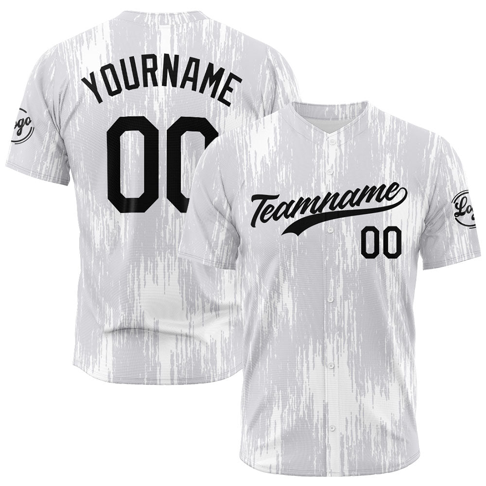 Camiseta de béisbol blanca con dise?o personalizado estampado completo