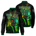 Chaqueta universitaria personalizada estilo Letterman para hombres-mujeres y jóvenes-color verde y negro
