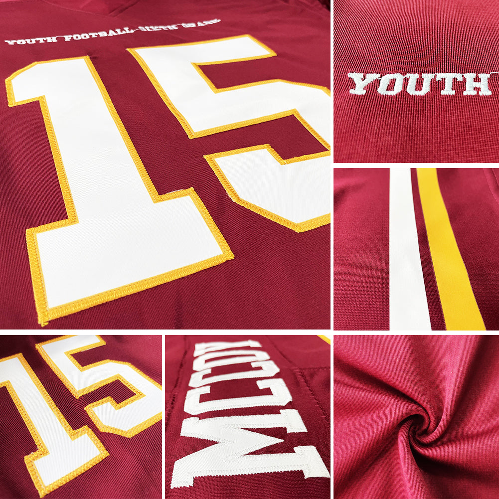 customized authentic football jersey  red white- orange mesh