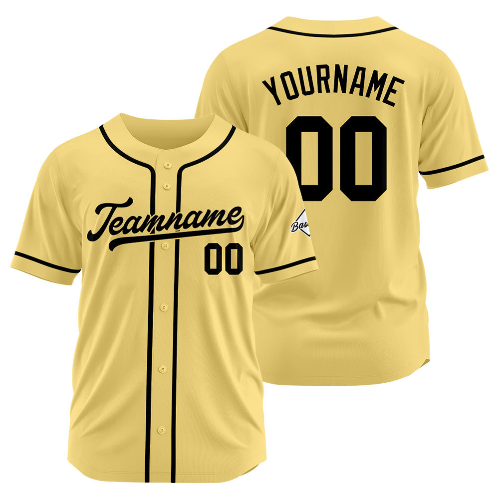 Camiseta de béisbol personalizada con diseño bordado & estilo hip hop & color oro y negro