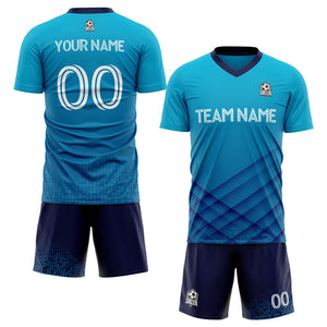 custom soccer uniform jersey kids adults personalized set jersey shirt blue