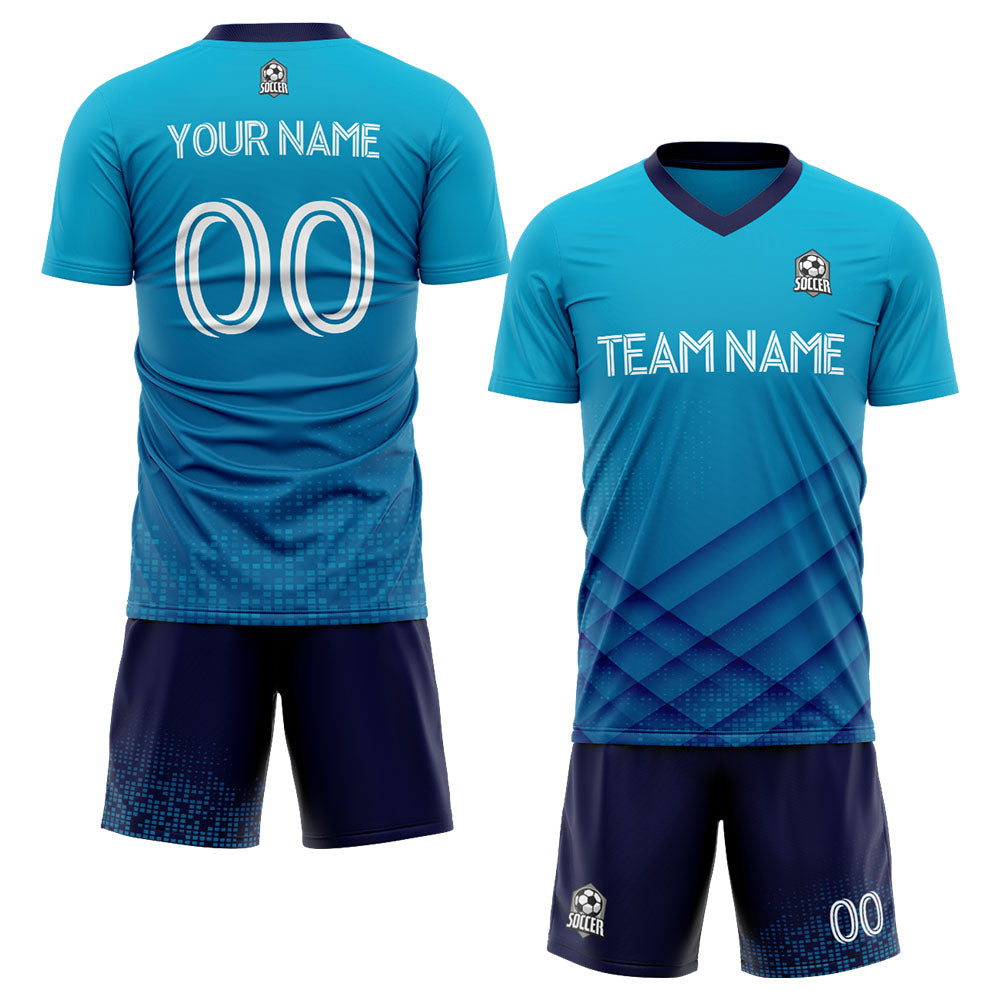 custom soccer uniform jersey kids adults personalized set jersey shirt blue