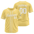 Camiseta de béisbol personalizada con diseño bordado & estilo hip hop & color dorado y blanco