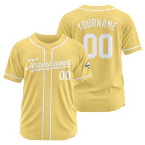 Camiseta de béisbol personalizada con diseño bordado & estilo hip hop & color dorado y blanco