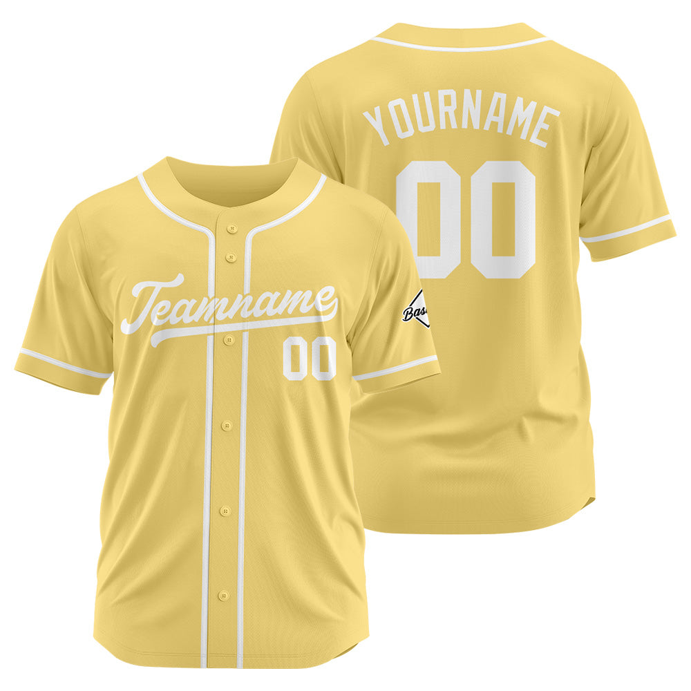 Camiseta de béisbol personalizada con diseño bordado & estilo hip hop & color dorado y blanco