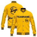 Chaqueta universitaria personalizada estilo Letterman para hombres-mujeres y jóvenes-color amarillo