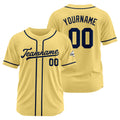 Camiseta de béisbol personalizada con diseño bordado & estilo hip hop & color dorado y azul marino