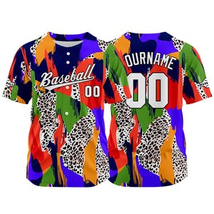 Camiseta de béisbol con dise?o personalizado estampado completo en azul y rojo