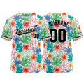Dise?o personalizado de camiseta de béisbol con estampado completo en verde rojo y azul