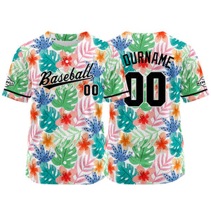 Dise?o personalizado de camiseta de béisbol con estampado completo en verde rojo y azul