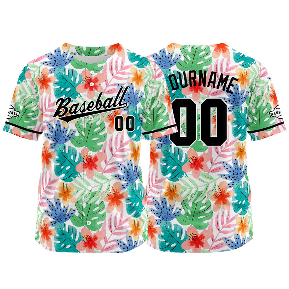 Dise?o personalizado de camiseta de béisbol con estampado completo en verde rojo y azul