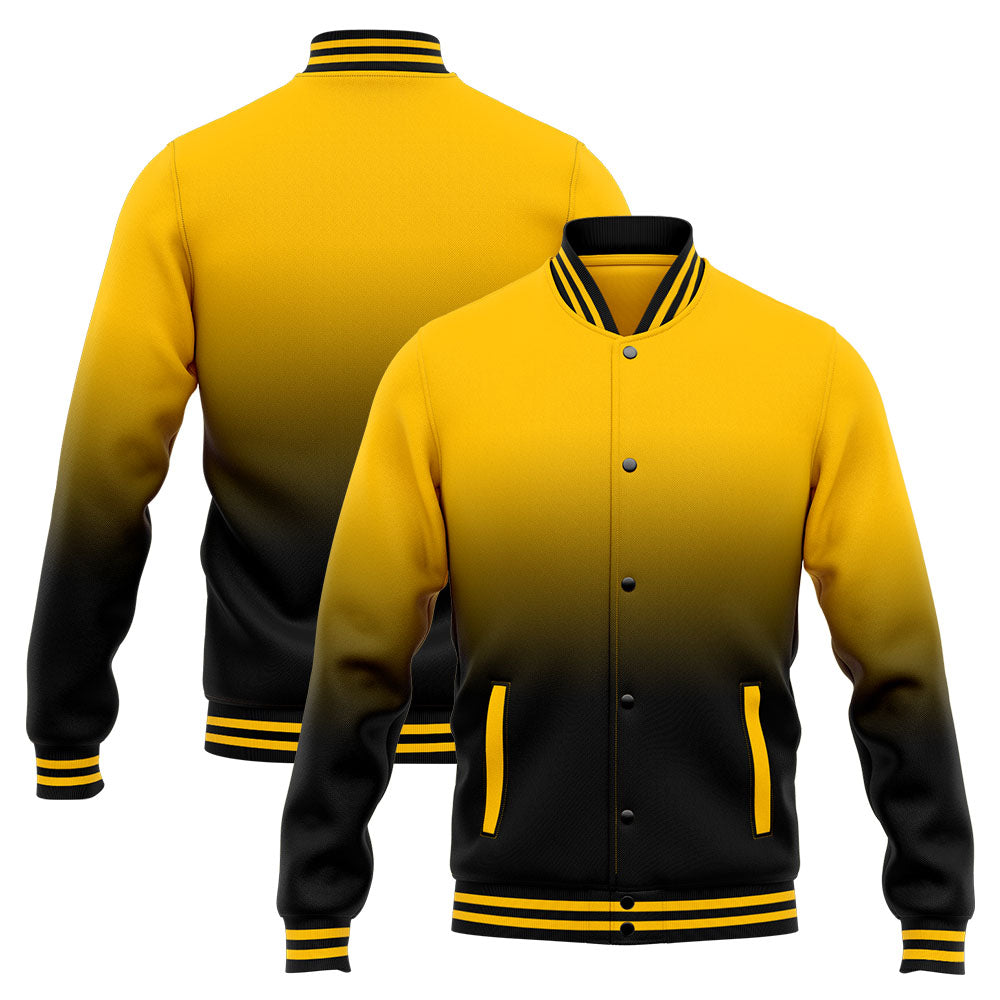 Chaqueta universitaria personalizada estilo Letterman para hombres-mujeres y jóvenes-color amarillo y negro
