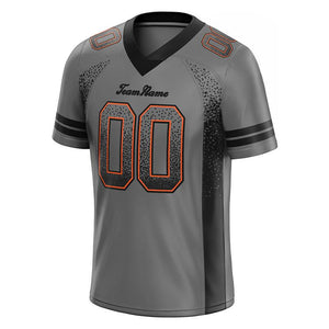 team custom authentic drift fashion football jersey gray-black mesh