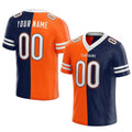 custom authentic split fashion football jersey orange-navy-white mesh