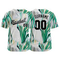 Camiseta de béisbol con dise?o personalizado estampado a todo color verde y blanco