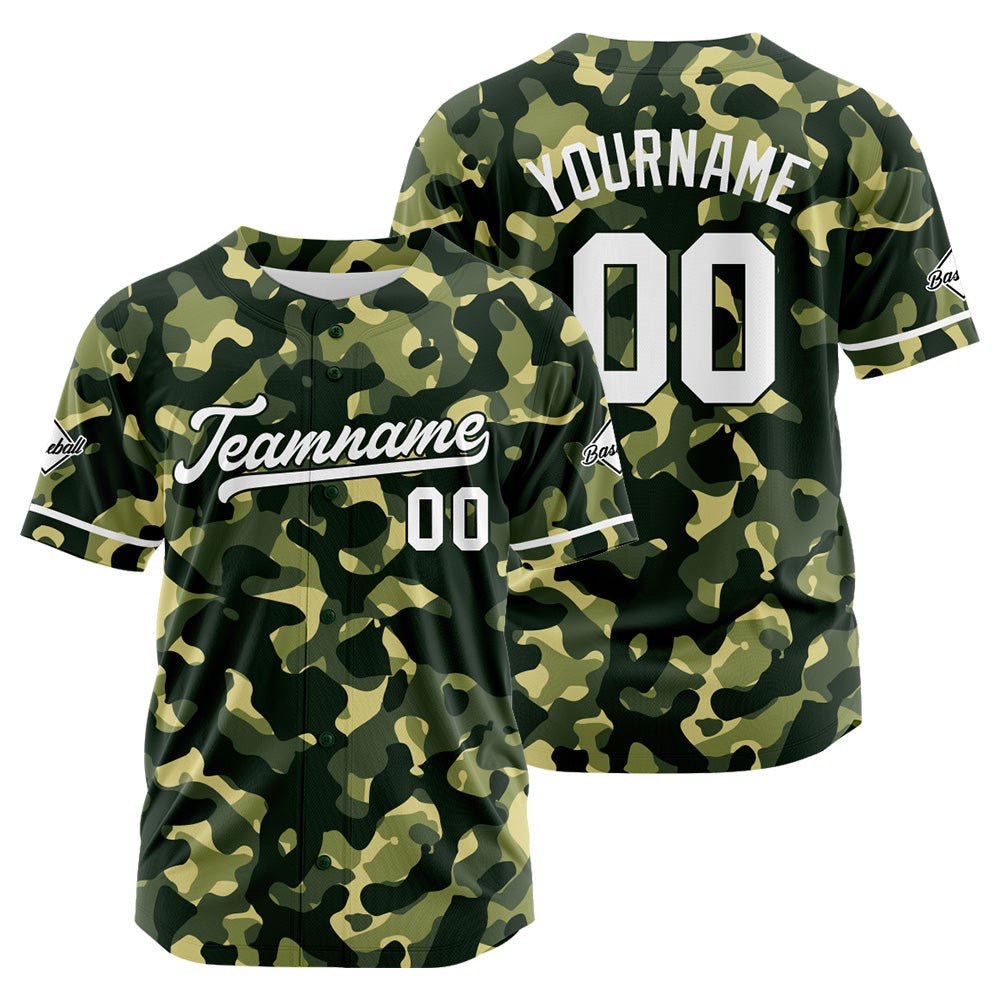 Dise?o personalizado de camiseta de béisbol con estampado de camuflaje