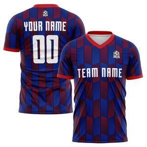custom soccer uniform jersey kids adults personalized set jersey shirt blue-red