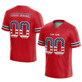 team customized authentic usa flag football jersey red-navy-white mesh
