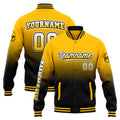 Chaqueta universitaria personalizada estilo Letterman para hombres-mujeres y jóvenes-color amarillo y negro