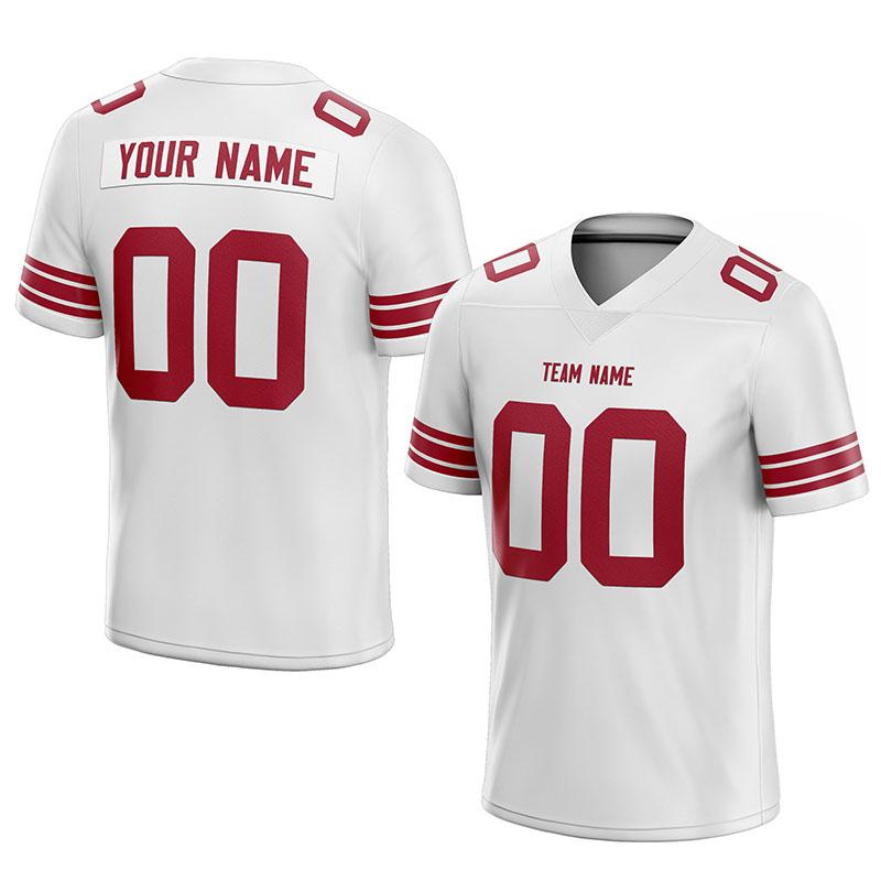 custom authentic football jersey white-red mesh