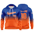 Sudadera con capucha personalizada con degradado para hombre-mujer-niña o niño Estampa tu logotipo-nombre o número en color naranja real