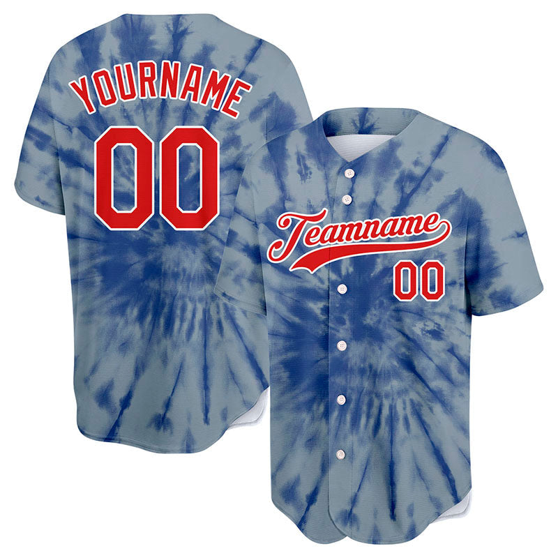 custom full print design authentic tie-dyed baseball jersey