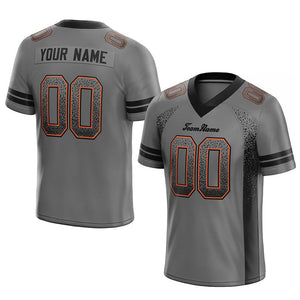 team custom authentic drift fashion football jersey gray-black mesh